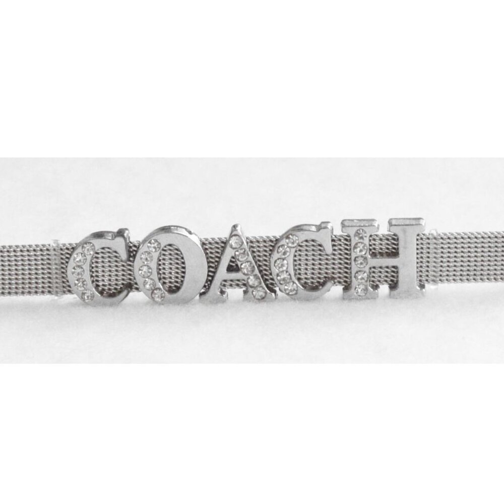 Soccer basketball volleyball COACH Stainless Steel Mesh Bracelet 6" - 8" Adjusts